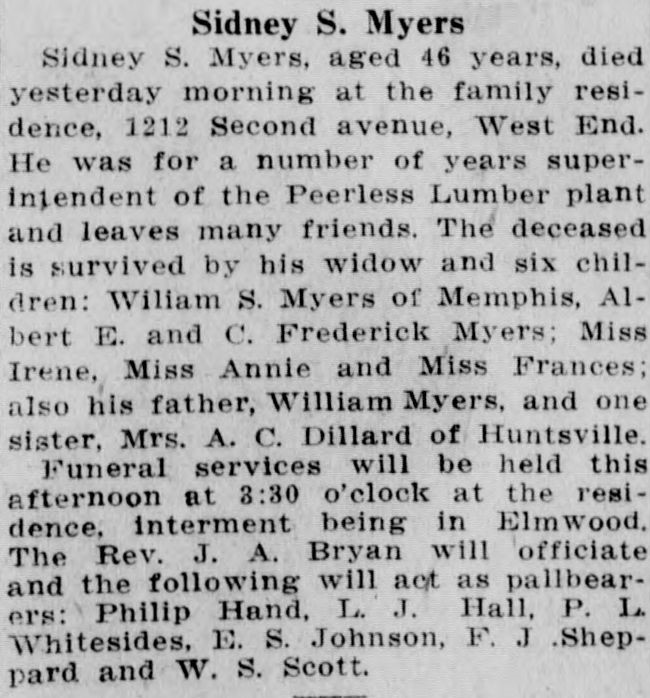 Sidney S. Myers obituary